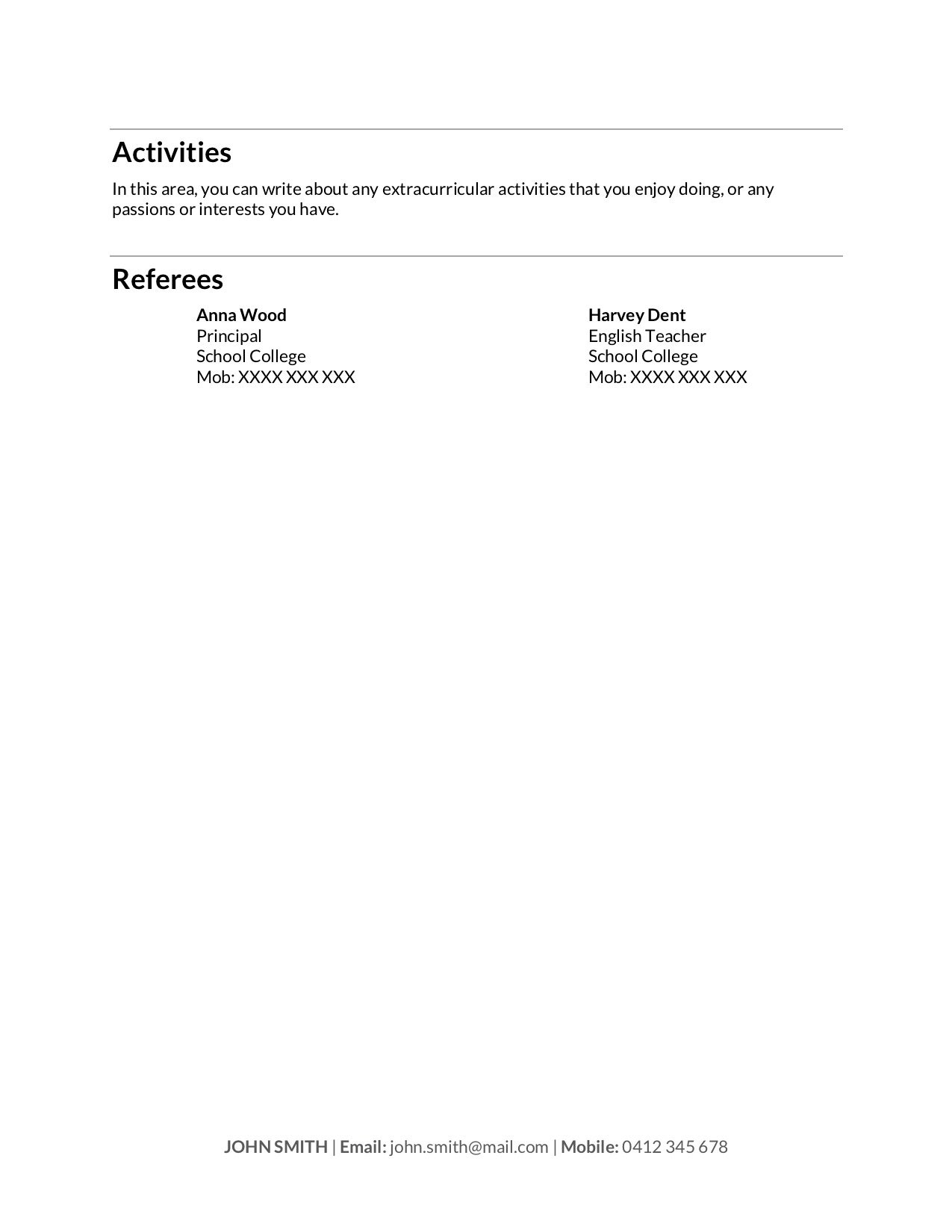 Traditional Resume Template Word from www.training.com.au